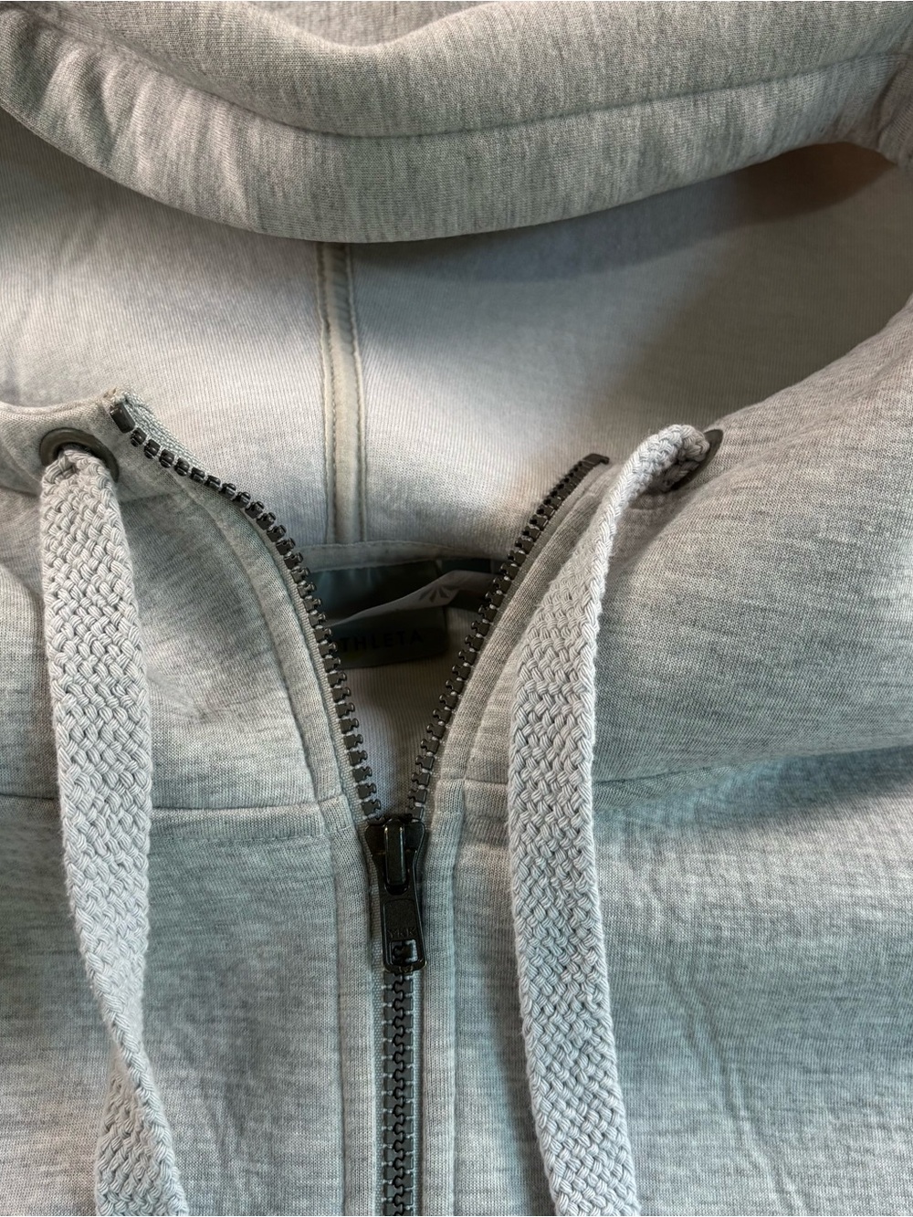 Athleta Light Gray Sweat Top with Branded Label - Picture 3 of 5